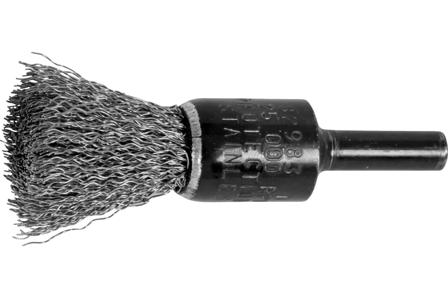 Picture of Pferd Crimped Wire End Brush 1/2" Dia. .010 Stainless Steel 1/4" Shank